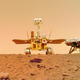 The “selfie,” showing the Zhurong rover and its landing platform.